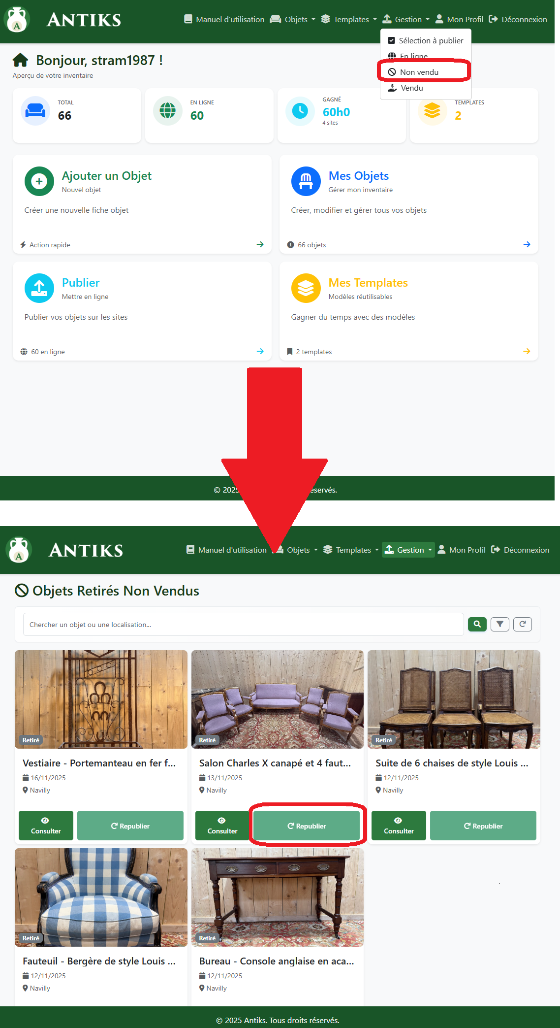 Objets non vendus PC
