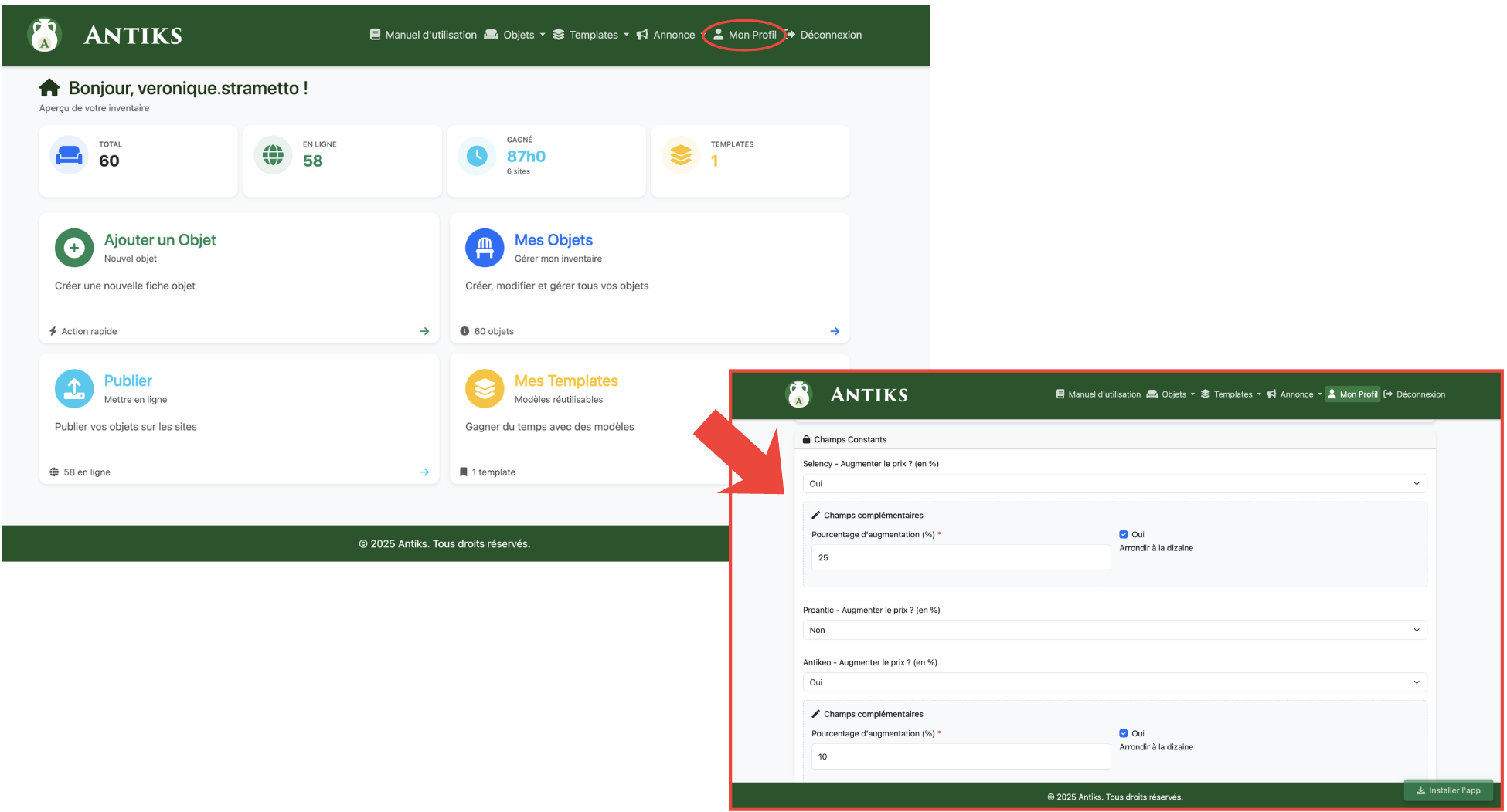 Configuration sur PC