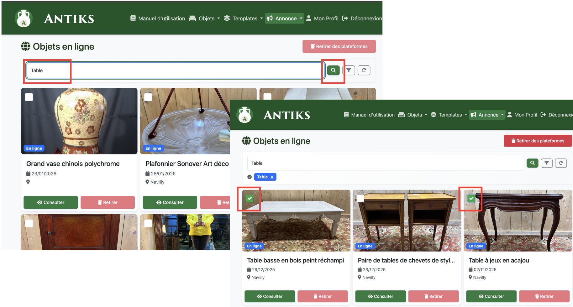 Sélectionner les objets - PC
