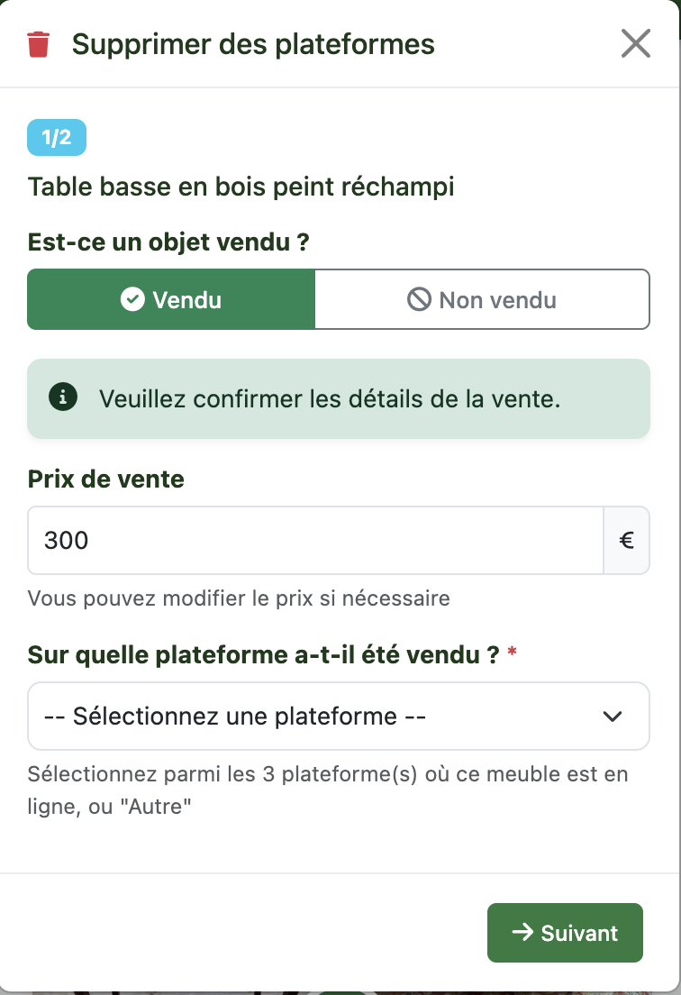 Indiquer le statut - Mobile